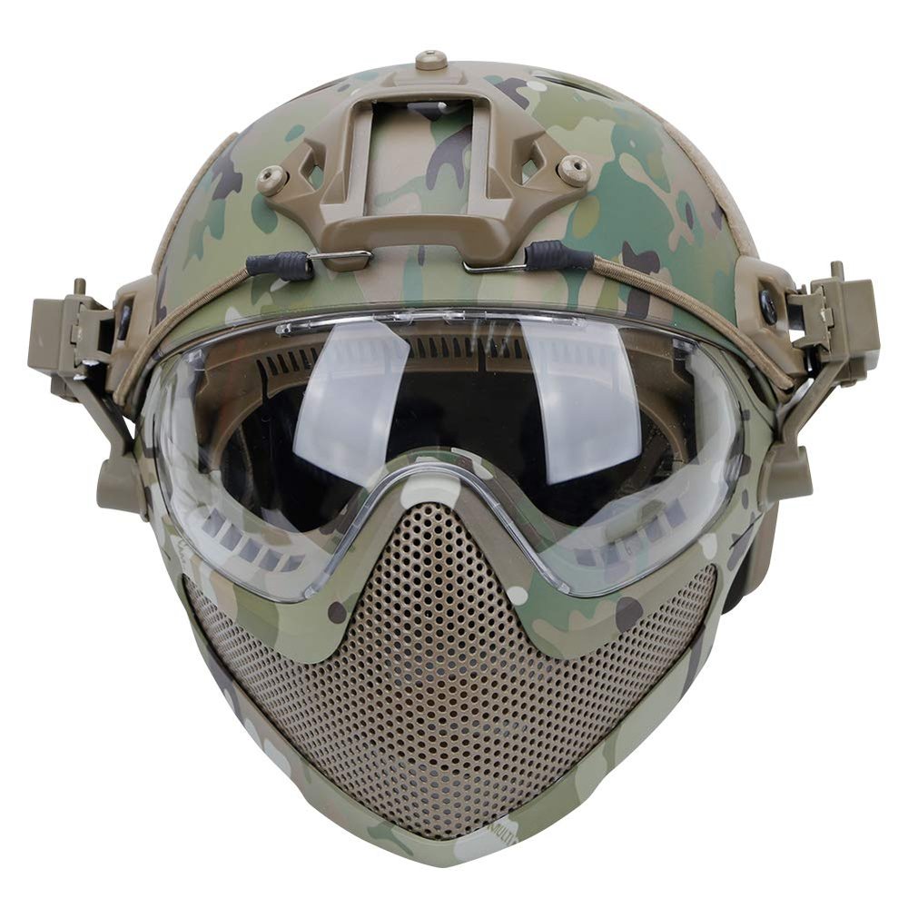 N C Tactical PJ Airsoft Fast Helmet F22, Full Face Protection with Detachable Mask and Goggles, Outdoor Riding Helmet.