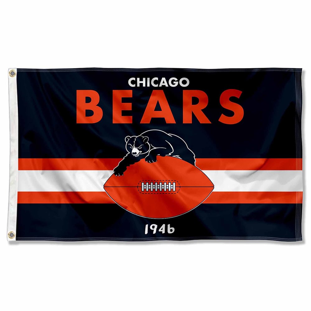 Bears Throwback Vintage Retro 3x5 Banner Flag