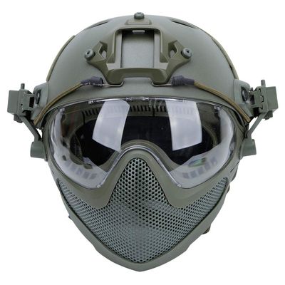 N C Tactical PJ Airsoft Fast Helmet F22, Full Face Protection with Detachable Mask and Goggles, Outdoor Riding Helmet. OD