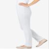 Woman Within Plus Size Petite Knit Pull-On Elastic-Waist Pants - 38 WP, White view 3