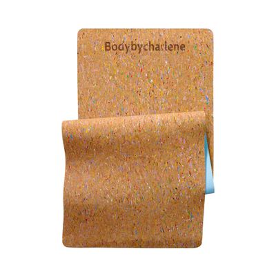 Bodybycharlene Cork Yoga Mat - Non Slip, Anti Skid Cork Surface with TPE Backing - 71"X24"X10mm Thick, Ocean