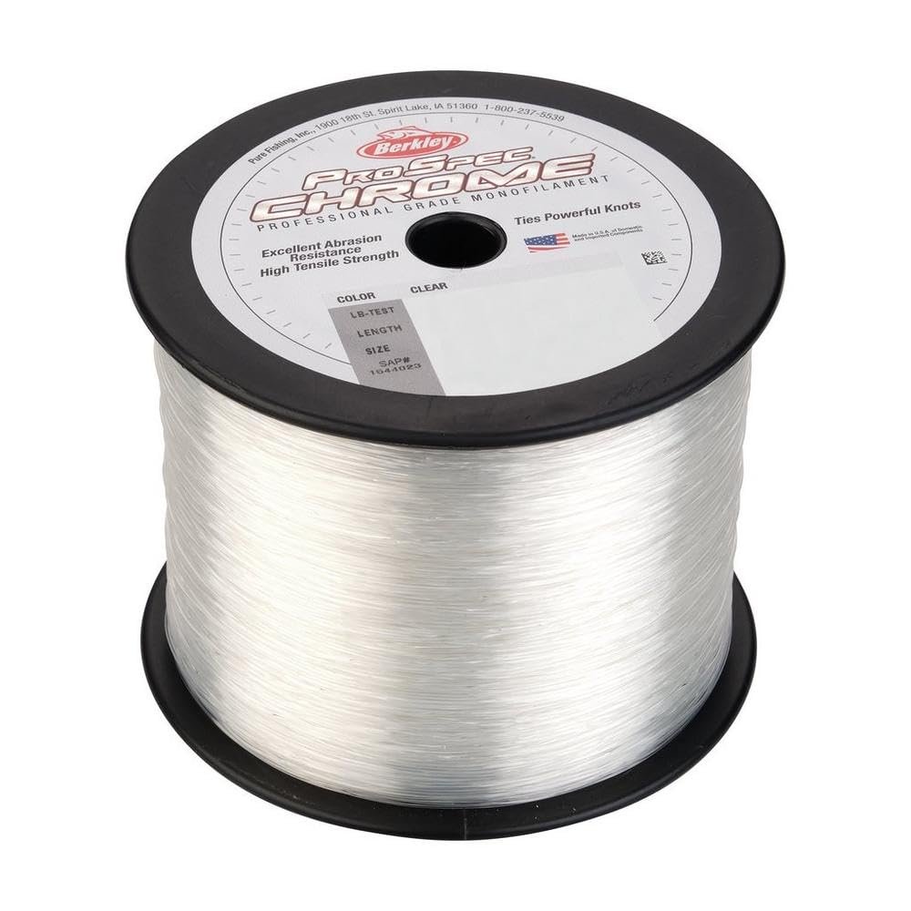 Berkley ProSpec Chrome, Clear, 40lb | 18.1kg, 1000yd | 914m Monofilament Fishing Line, Suitable for Saltwater Environments
