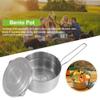 DenpenTEC Stainless Steel Cook Pot with Lid and Folding Handle - 1.5L Large Capacity Bento Pot for Camping and Hiking view 2