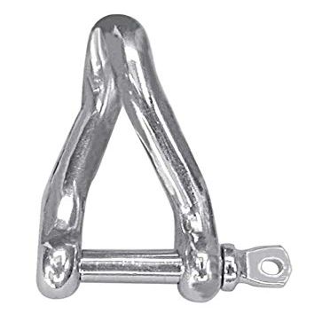 MarineNow 316 Stainless Steel Twist Shackle Marine Grade Choose Size and Pack Quantity (08 mm (5/16"), 10-Pack)