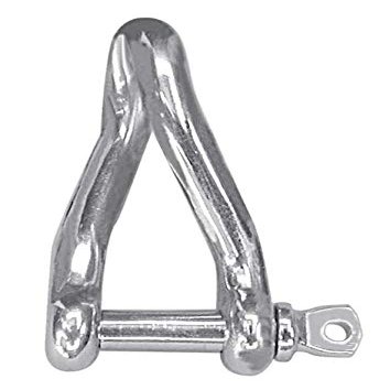 MarineNow 316 Stainless Steel Twist Shackle Marine Grade Choose Size and Pack Quantity (08 mm (5/16"), 10-Pack)