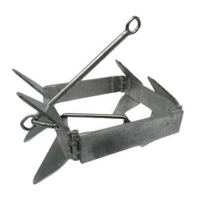MarineNow 13 lb Folding Box Anchor for Boats Up to 24 FT, Cube Square Design, Hot-Dipped Galvanized Steel, Easy Set and Retrieval, Compact Storage, Corrosion Resistant, No Chain Required