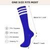 American Trends Womens Athletic Socks Blue Outdoor Sports Running Training Socks Casual Tube Socks 1 Pack Blue White view 4