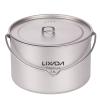Lixada 1100ml/2800ml Titanium Pot Ultralight Portable Hanging Pot with Lid and Foldable Handle Outdoor Camping Hiking Backpacking (2800ml) view 1