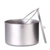 Lixada 1100ml/2800ml Titanium Pot Ultralight Portable Hanging Pot with Lid and Foldable Handle Outdoor Camping Hiking Backpacking (2800ml) view 3