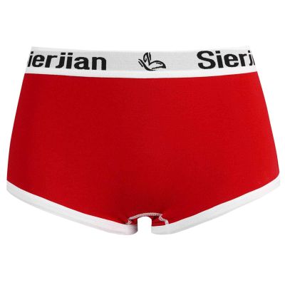 easyforever Women's Cotton Underwear Sport Workout Gym Knickers Panties Athletic Mid Waist Shorts Briefs Red L