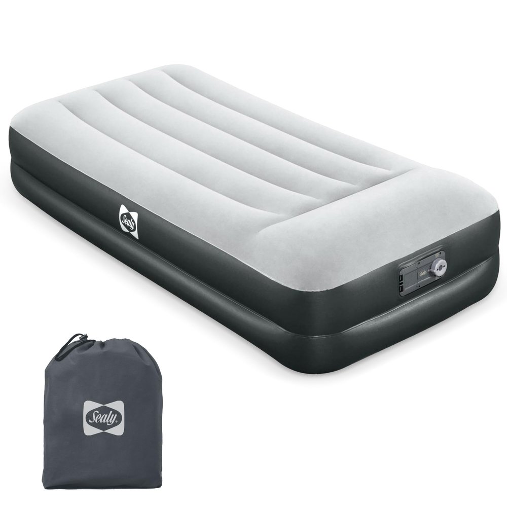 Sealy Tritech 16 Inflatable Air Mattress Bed with Built-in Pump, Storage Bag, and Repair Patch for Indoor and Outdoor Use, Twin