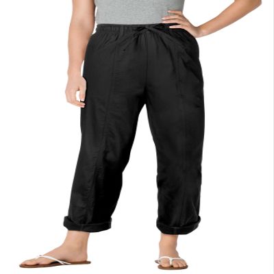 Woman Within Plus Size Tall The Boardwalk Pant - 14 T, Black