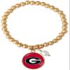 From the Heart Enterprises Georgia Bulldogs Diana Gold and Pearl Stretch Bead Bracelet Jewelry UGA view 1
