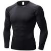 Men's Compression Shirts Long Sleeve, Base-Layer Quick Dry Workout T Shirts Sports Running Tops for Gym Black view 1