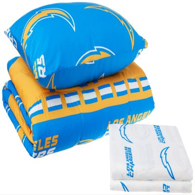 Northwest NFL Los Angeles Chargers "Rotary" Bed in a Bag Set, Twin, Rotary
