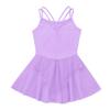 VernLan Girls Mesh Splice Camisole Gymnastic Ballet Dance Leotard Active Tutu Dress for Athletic Sports Dance wear Lavender 4T view 3