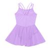 VernLan Girls Mesh Splice Camisole Gymnastic Ballet Dance Leotard Active Tutu Dress for Athletic Sports Dance wear Lavender 4T view 4