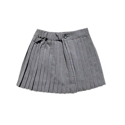 Moru Toddler Baby Girls Pleated Skirt Kids Summer Casual School Uniform Skirt (Grey, 5-6 Years)