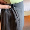 Moru Toddler Baby Girls Pleated Skirt Kids Summer Casual School Uniform Skirt (Grey, 5-6 Years) view 3