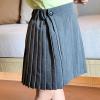 Moru Toddler Baby Girls Pleated Skirt Kids Summer Casual School Uniform Skirt (Grey, 5-6 Years) view 4