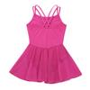 VernLan Girls Mesh Splice Camisole Gymnastic Ballet Dance Leotard Active Tutu Dress for Athletic Sports Dance wear Rose Red 4T view 4