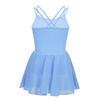 VernLan Girls Mesh Splice Camisole Gymnastic Ballet Dance Leotard Active Tutu Dress for Athletic Sports Dance wear Sky Blue 4T view 2