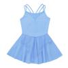 VernLan Girls Mesh Splice Camisole Gymnastic Ballet Dance Leotard Active Tutu Dress for Athletic Sports Dance wear Sky Blue 4T view 3