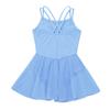 VernLan Girls Mesh Splice Camisole Gymnastic Ballet Dance Leotard Active Tutu Dress for Athletic Sports Dance wear Sky Blue 4T view 4