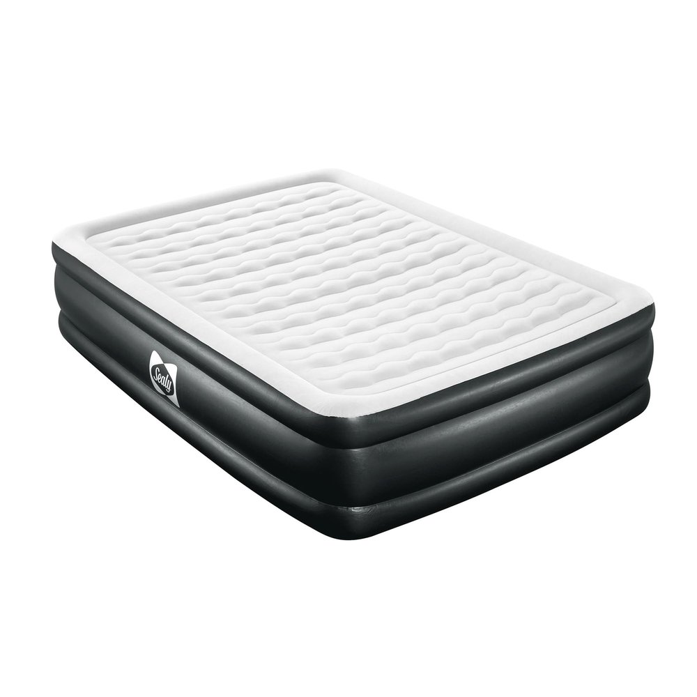 Sealy Tritech 18" Inflatable Air Mattress Bed with Built-in Pump, Storage Bag, and Repair Patch, for Indoor and Outdoor Use, Queen