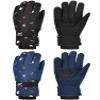 Hicarer 2 Pairs Kids Mittens Children Winter Snow Waterproof Thick Warm Windproof Gloves for Girls Boys(Black and Dark Blue,5-8 Years,Snowflake Style) view 1