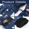 Hicarer 2 Pairs Kids Mittens Children Winter Snow Waterproof Thick Warm Windproof Gloves for Girls Boys(Black and Dark Blue,5-8 Years,Snowflake Style) view 4