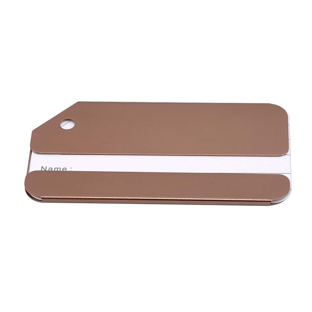 Flybloom Aluminum Luggage Tags Travel Suitcase Bag Baggage Tag(Brown)