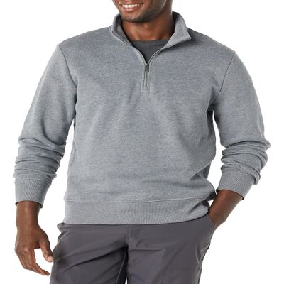 Amazon Essentials Men's Long-Sleeve Quarter-Zip Pullover Fleece Sweatshirt, Medium Grey Heather, XX-Large