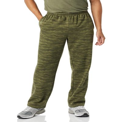 Amazon Essentials Men's Relaxed Straight Leg Fleece Open Bottom Sweatpant (Available in Big & Tall), Military Green Abstract Camo, XX-Large