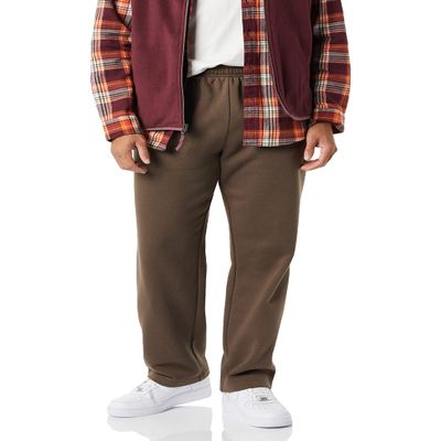 Amazon Essentials Men's Relaxed Straight Leg Fleece Open Bottom Sweatpant (Available in Big & Tall), Medium Brown, XX-Large
