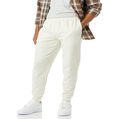 Amazon Essentials Men's Relaxed-Fit Fleece Joggers Sweatpants, Cream, Small