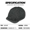 Croogo 8 Panels Herringbone Hat Stripe Denim Newsboy Cap Duckbill Ascot Cap Golf Beret Flat Hunting Cap Sun Hats,Black-BL63 view 4
