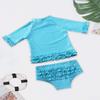 Moily Toddle Girls Two Pieces Rash Guard Swimsuit Polka Dot Short Sleeve Ruffled Tankini Swimwear Blue 5 view 4