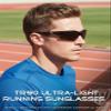ATTCL Polarized Sunglasses Men Sports: Secure Fit Wrap Around TR90 Frame Ultra-Light UV Protection for Fishing Driving Running Golf 7027 Drak Black view 3