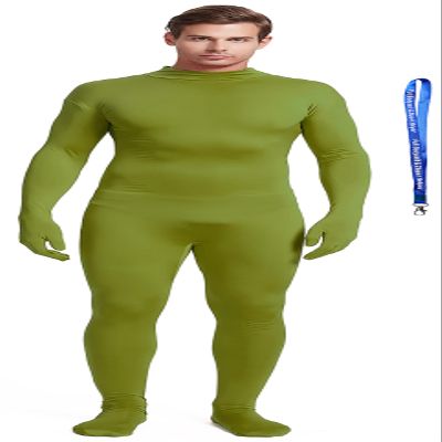 Full Bodysuit With Zipper Helper Unisex Adult Costume Without Hood Spandex Stretch Zentai Unitard Body Suit (Olive Green, X-Large)