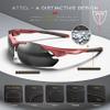 ATTCL Polarized Sunglasses Men Sports: Secure Fit Wrap Around TR90 Frame Ultra-Light UV Protection for Fishing Driving Running Golf 7027 Red Grey view 4