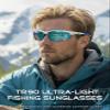 ATTCL Polarized Sunglasses Men Sports: Secure Fit Wrap Around TR90 Frame Ultra-Light UV Protection for Fishing Driving Running Golf 7027 White Blue view 2