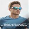ATTCL Polarized Sunglasses Men Sports: Secure Fit Wrap Around TR90 Frame Ultra-Light UV Protection for Fishing Driving Running Golf 7027 White Blue view 3