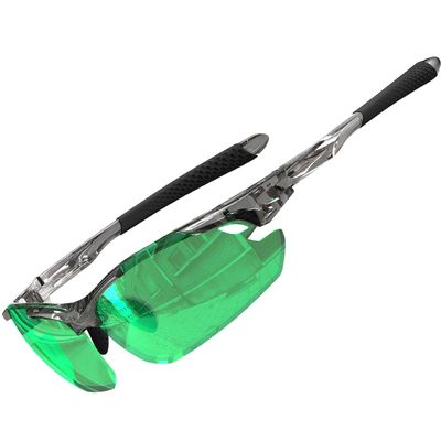 ATTCL Polarized Sunglasses Men Sports: Secure Fit Wrap Around TR90 Frame Ultra-Light UV Protection for Fishing Driving Running Golf 7027 Clear Green