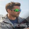 ATTCL Polarized Sunglasses Men Sports: Secure Fit Wrap Around TR90 Frame Ultra-Light UV Protection for Fishing Driving Running Golf 7027 Clear Green view 2