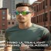 ATTCL Polarized Sunglasses Men Sports: Secure Fit Wrap Around TR90 Frame Ultra-Light UV Protection for Fishing Driving Running Golf 7027 Clear Green view 3