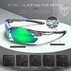 ATTCL Polarized Sunglasses Men Sports: Secure Fit Wrap Around TR90 Frame Ultra-Light UV Protection for Fishing Driving Running Golf 7027 Clear Green view 4