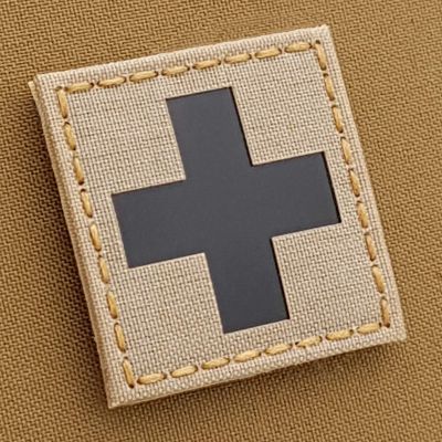 First Aid Kit IFAK IR MED Medical Cross Laser-Cut Patch Compatible with Velcro for Backpacks EMS, Patches for Bags and Tactical Hats (Desert Sand)