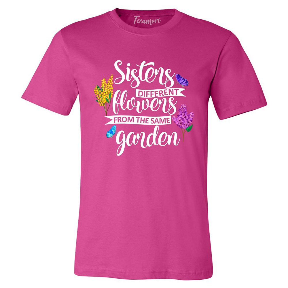 TEEAMORE Sisters Different Flowers from The Same Garden Shirt Women V Neck T-Shirt