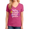 TEEAMORE Sisters Different Flowers from The Same Garden Shirt Women V Neck T-Shirt view 2